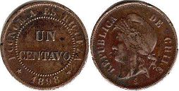 moneda Chille 1 centavo 1898