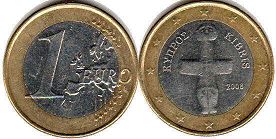 mynt Cypern 1 euro 2008