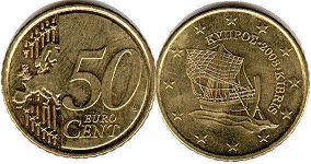 moneta Cyprus 50 euro cent 2008