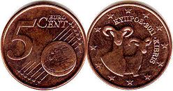 pièce de monnaie Cyprus 5 euro cent 2011