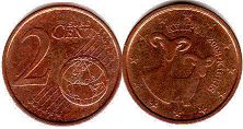 moneta Cipro 2 euro cent 2008