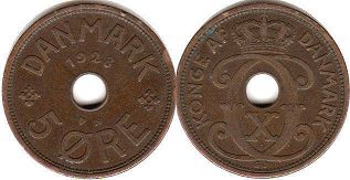 mynt Danmark 5 öre 1928