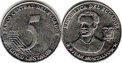 coin Ecuador 5 centavos 2000