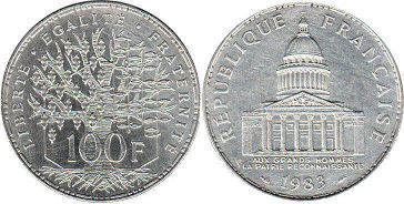 coin France 100 francs 1983