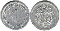 coin German Empire 1 pfennig 1917