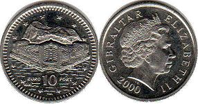 coin Gibraltar 10 pence 2000