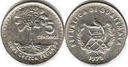 moneda Guatemala 5 centavos 1975