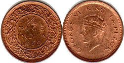 coin India 1/2 paisa 1939