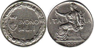 coin Italy 1 lira 1922