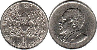 coin Kenya 1 shilling 1966