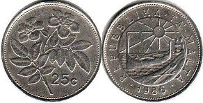coin Malta 25 cents 1986