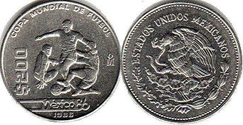 coin Mexico 200 pesos 1986