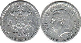 coin Monaco 1 franc no date (1943)