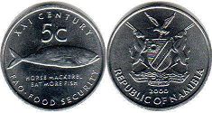 coin Namibia 5 cents 2000 FAO