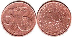 pièce Pays-Bas 5 euro cent 2008