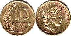 moneda Peru 10 centavos 1963