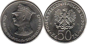 moneta Polska 50 zlotych 1981