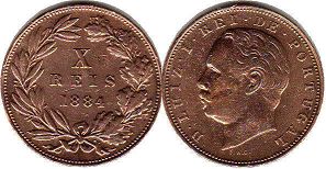 coin Portugal 10 reis 1884