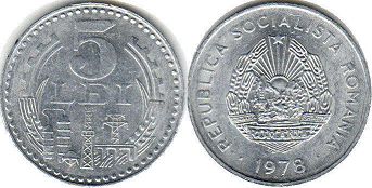 coin Romania 5 lei 1978