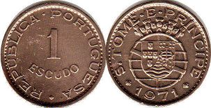 coin Saint Thomas and Prince 1 escudo 1971