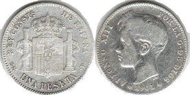 coin Spain 1 peseta 1901