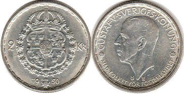 mynt Sverige 2 kronor 1950