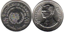 coin Thailand 2 baht 1985