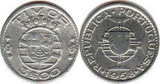 coin Timor 3 escudos 1958