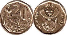 coin South Africa 20 cents 2006