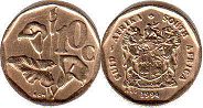 coin South Africa 10 cents 1994