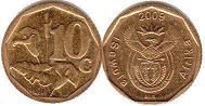 coin South Africa 10 cents 2009