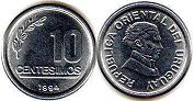 moneda Uruguay 10 centesimos 1994