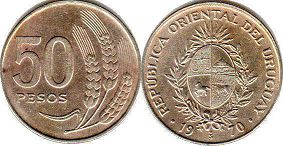coin Uruguay 50 pesos 1970