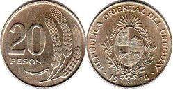 coin Uruguay 20 pesos 1970