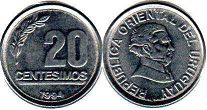 coin Uruguay 20 centesimos 1994