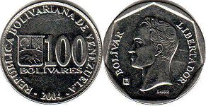 moneda Venezuela 100 bolivares 2004