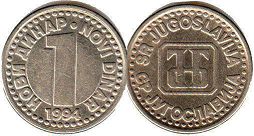 coin Yugoslavia 1 new dinar 1994