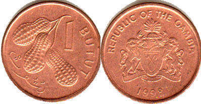 Gambia peanut 1 cent coin