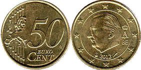 mynt Belgien 50 euro cent 2012