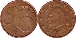 mynt Belgien 5 euro cent 2011