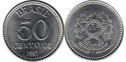 moeda brasil 50 centavos 1987