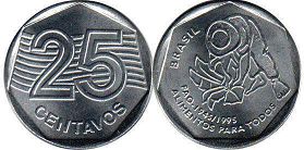 coin Brazil 25 centavos 1995