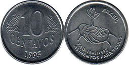 moeda brasil 10 centavos 1995