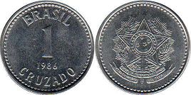 coin Brazil 1 cruzado 1986