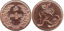 coin Burma 1 pya 1955