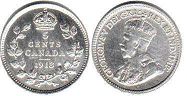 piece canadian old monnaie 5 cents 1913