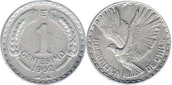 moneda Chille 1 centesimo 1962