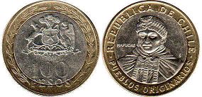 moneda Chille 100 pesos 2000