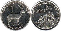 coin Eritrea 1 cent 1997