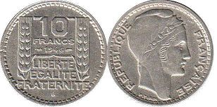 moneda Francia 10 francos 1946